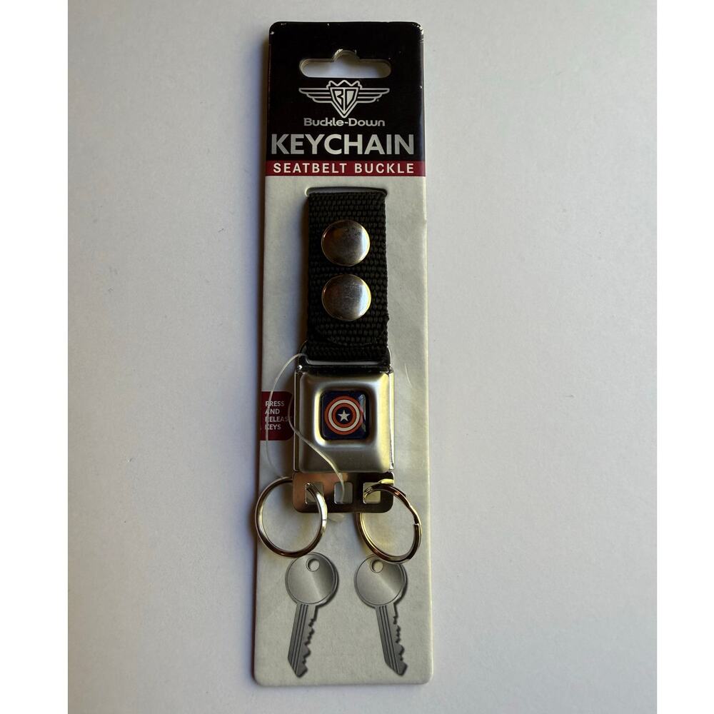 Captain America Buckle-Down Seat Belt Release Keychain